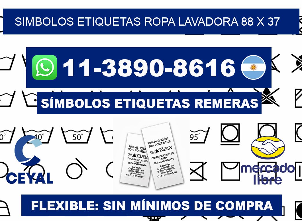 SIMBOLOS ETIQUETAS ROPA LAVADORA 88 x 37
