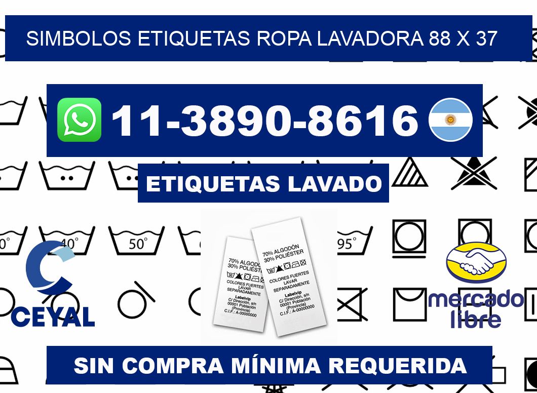 SIMBOLOS ETIQUETAS ROPA LAVADORA 88 x 37