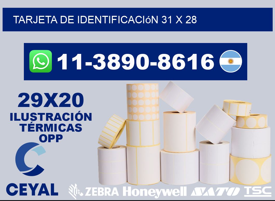 Tarjeta de identificación 31 x 28
