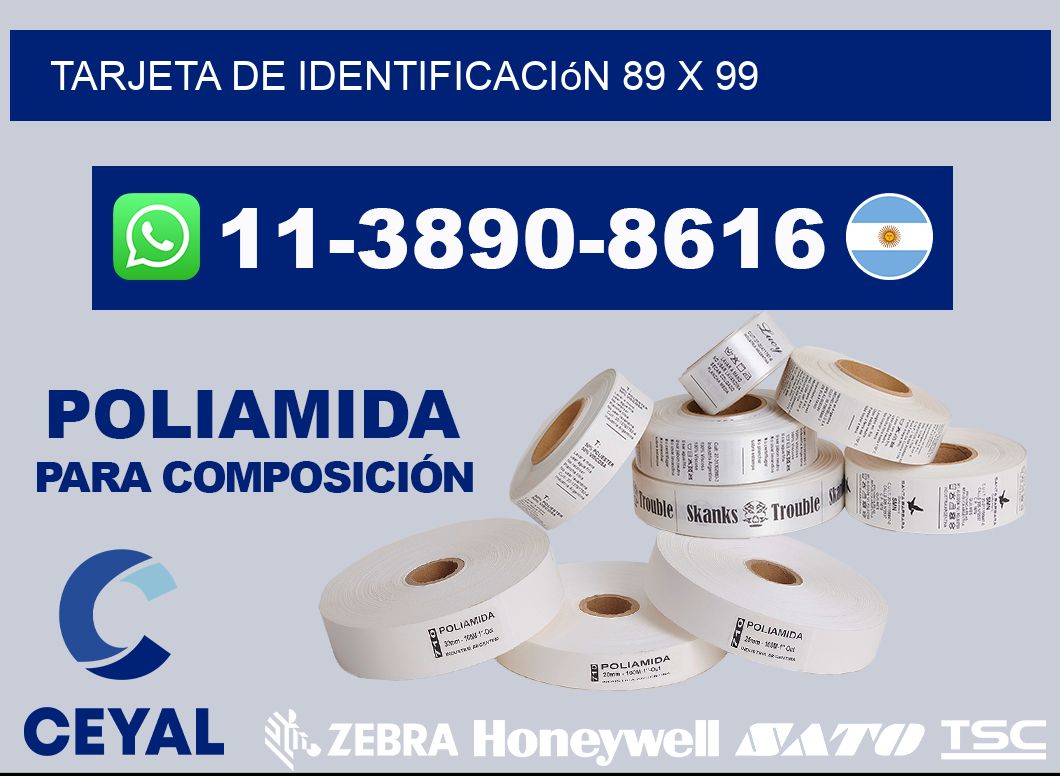 Tarjeta de identificación 89 x 99