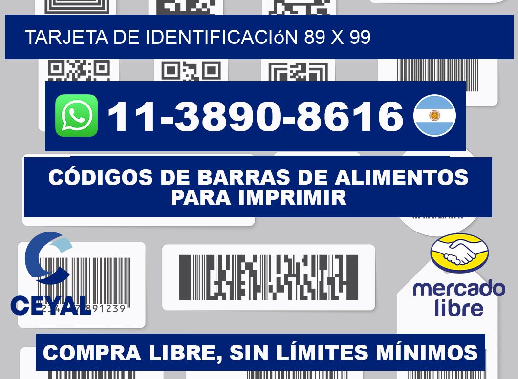 Tarjeta de identificación 89 x 99