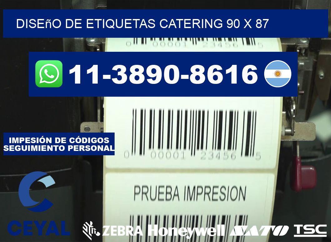 diseño de etiquetas catering 90 x 87
