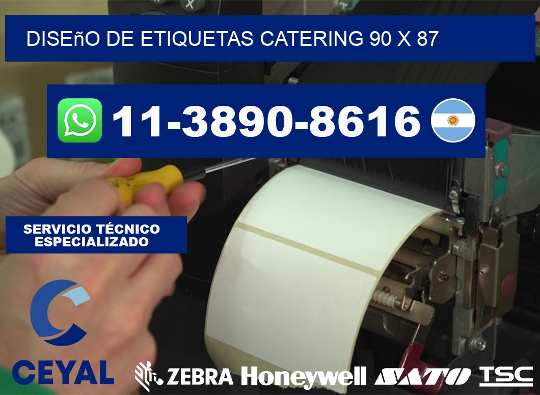 diseño de etiquetas catering 90 x 87