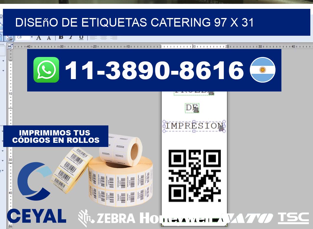diseño de etiquetas catering 97 x 31