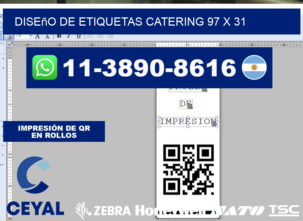 diseño de etiquetas catering 97 x 31