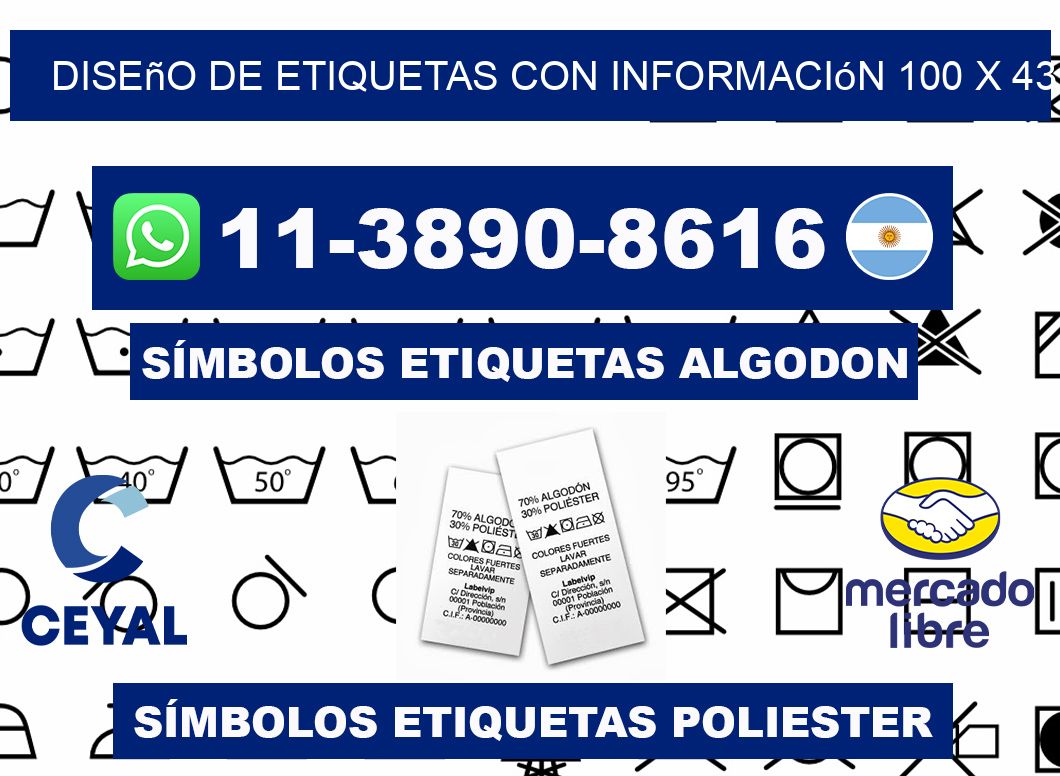 diseño de etiquetas con información 100 x 43