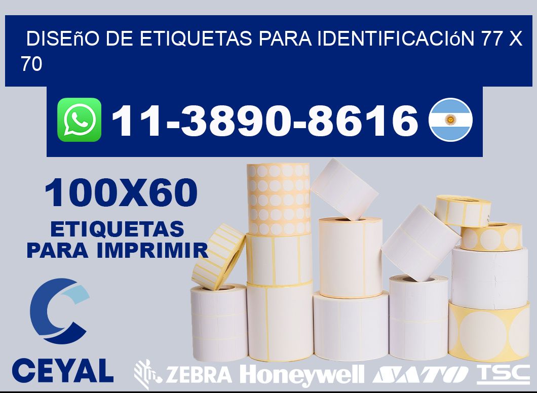 diseño de etiquetas para identificación 77 x 70