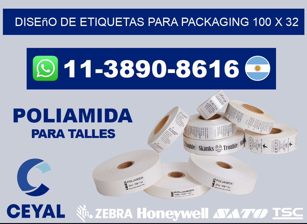diseño de etiquetas para packaging 100 x 32