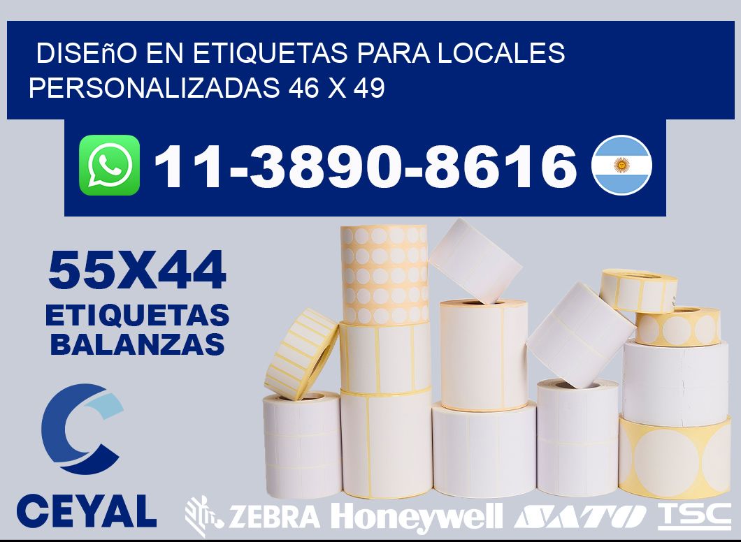 diseño en etiquetas para locales personalizadas 46 x 49