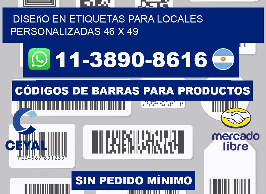 diseño en etiquetas para locales personalizadas 46 x 49