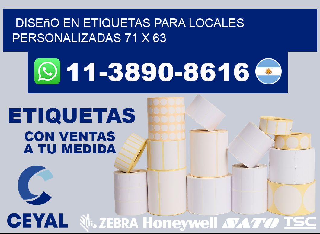 diseño en etiquetas para locales personalizadas 71 x 63