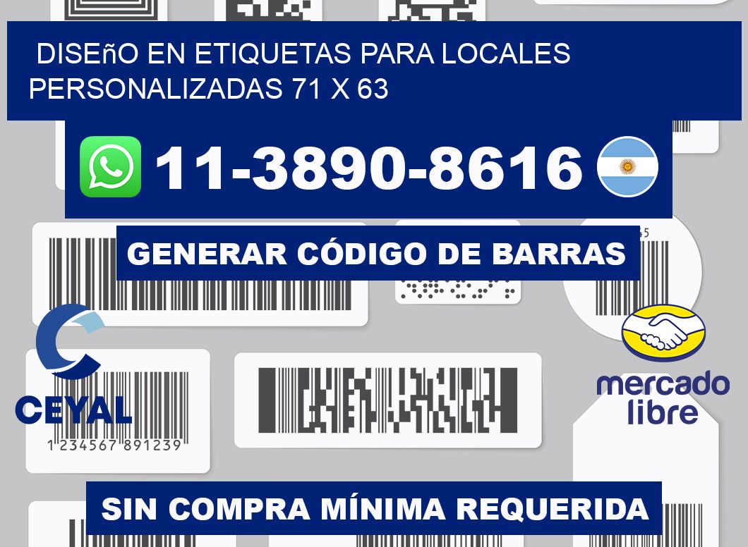 diseño en etiquetas para locales personalizadas 71 x 63