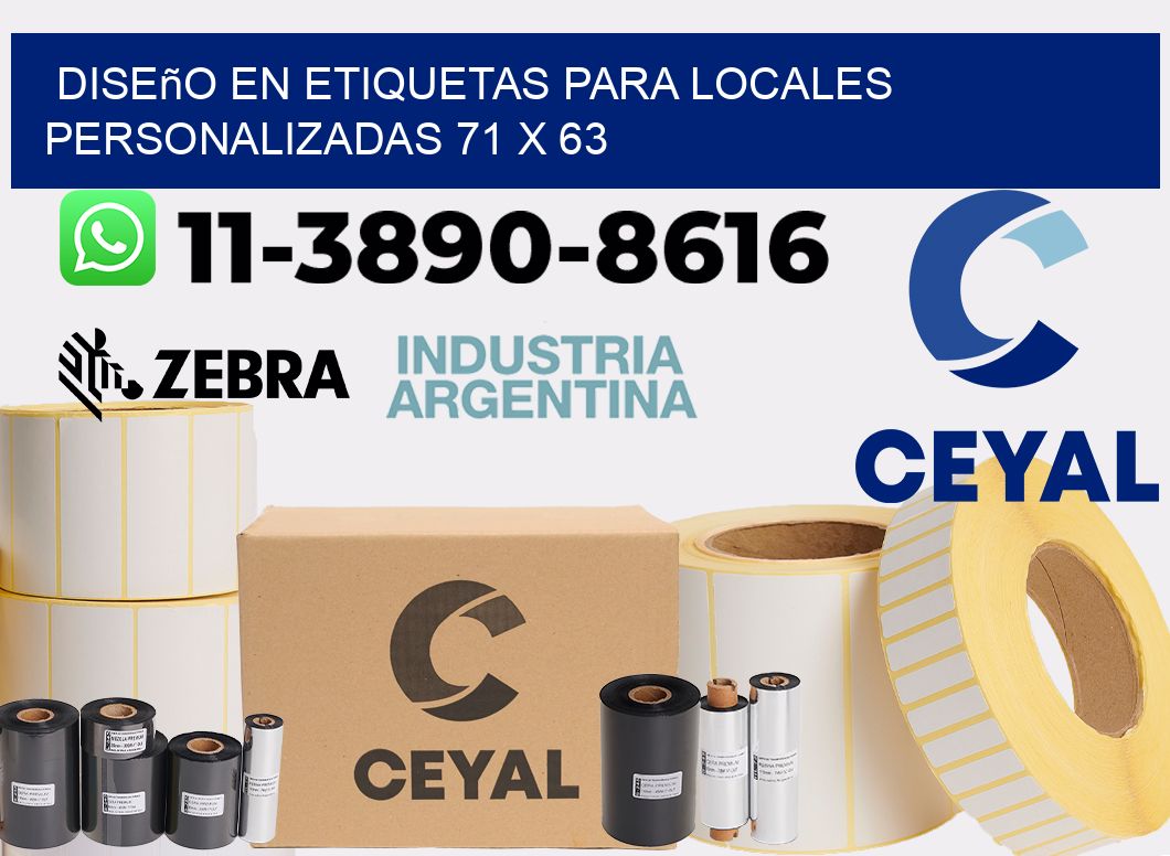 diseño en etiquetas para locales personalizadas 71 x 63