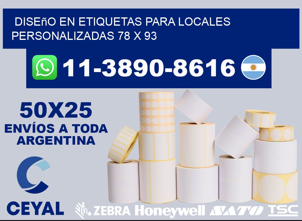 diseño en etiquetas para locales personalizadas 78 x 93