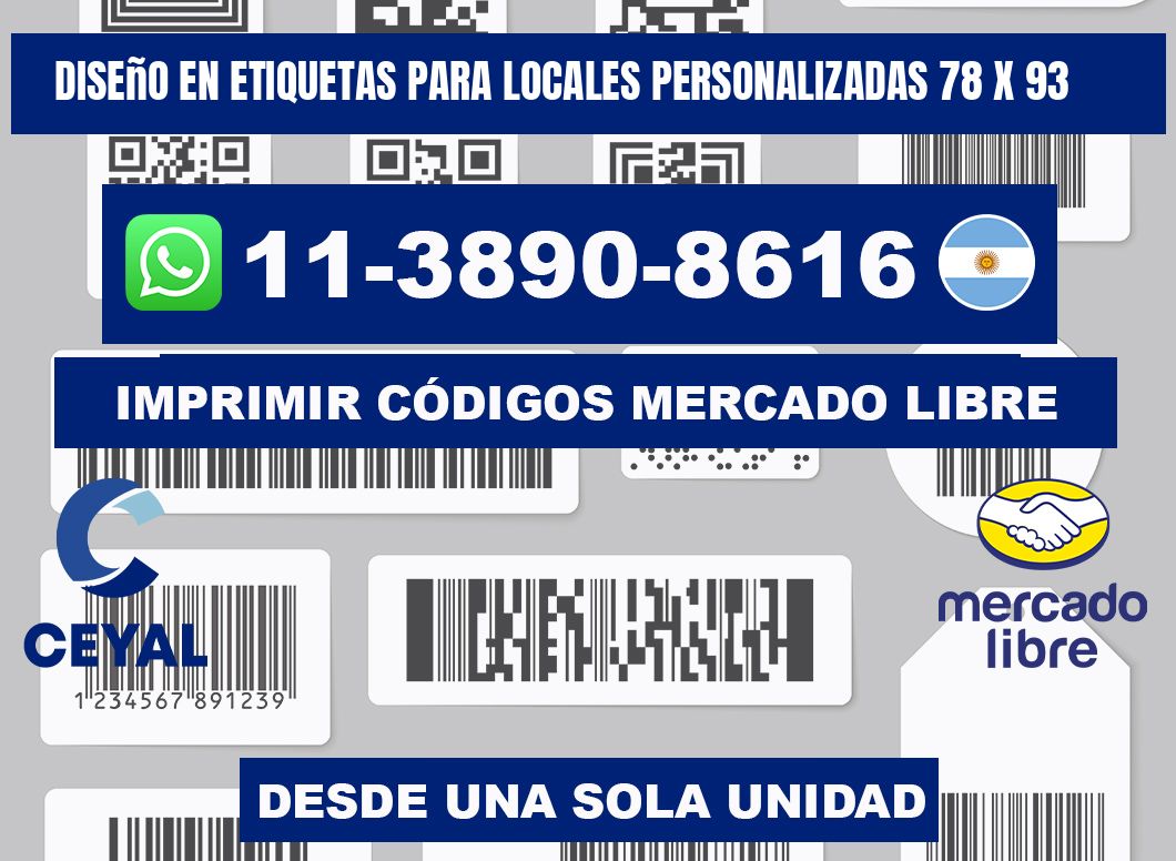 diseño en etiquetas para locales personalizadas 78 x 93