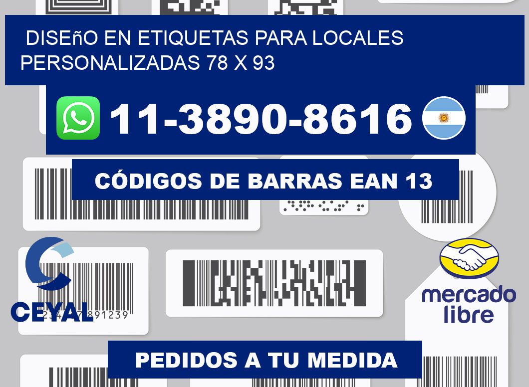 diseño en etiquetas para locales personalizadas 78 x 93