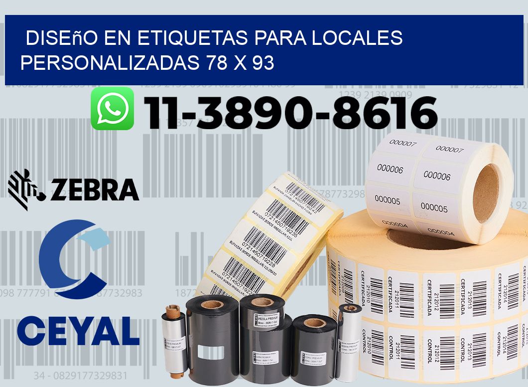diseño en etiquetas para locales personalizadas 78 x 93