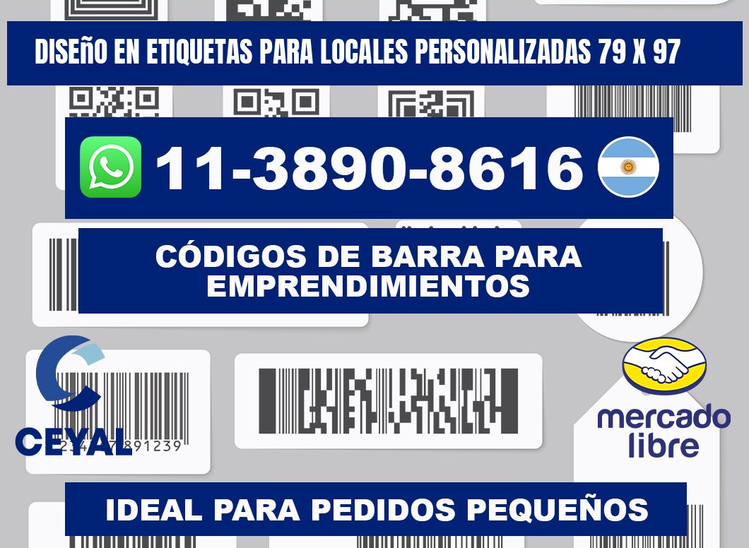 diseño en etiquetas para locales personalizadas 79 x 97