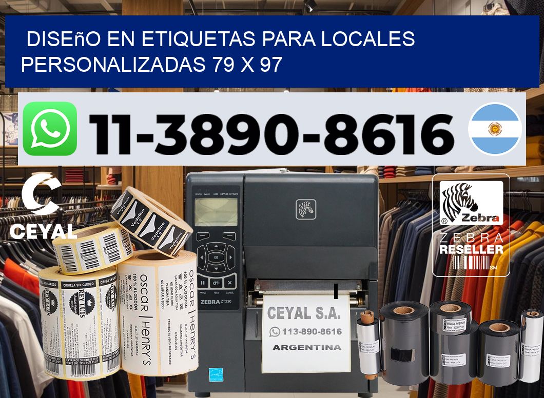 diseño en etiquetas para locales personalizadas 79 x 97