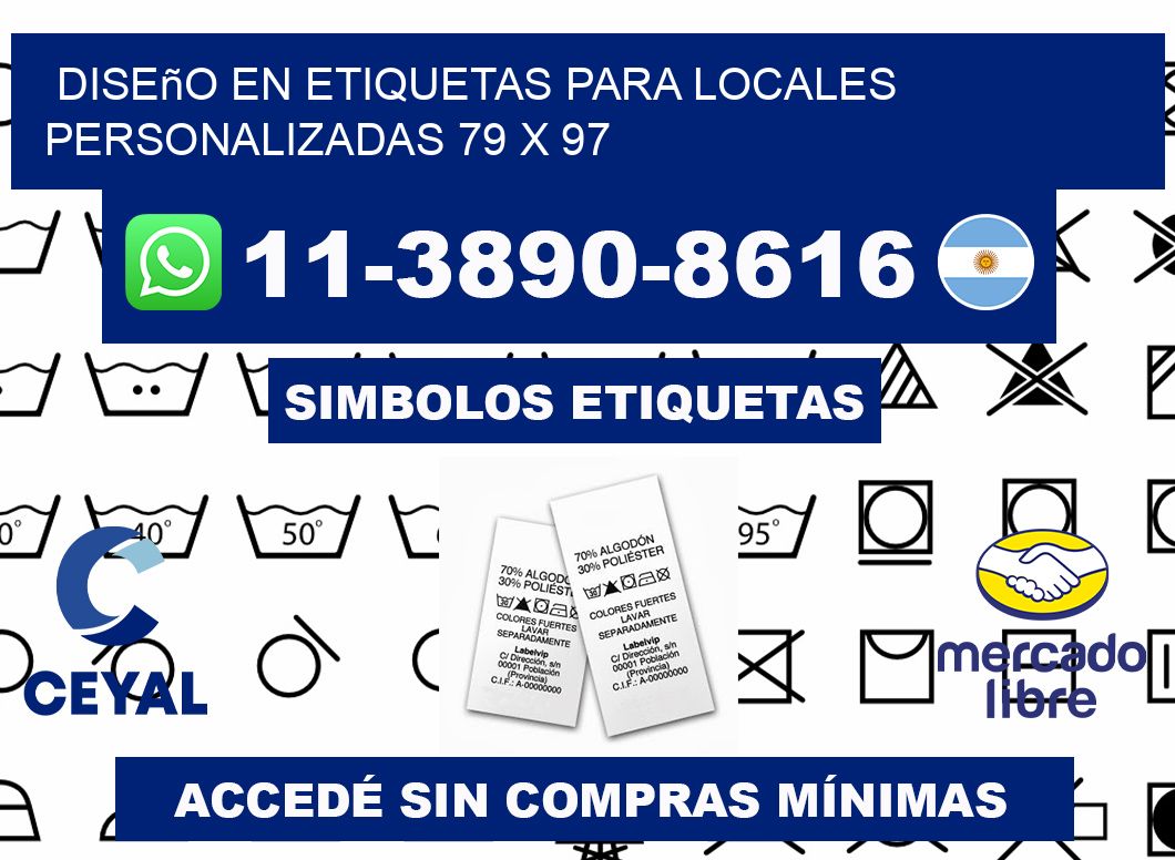 diseño en etiquetas para locales personalizadas 79 x 97
