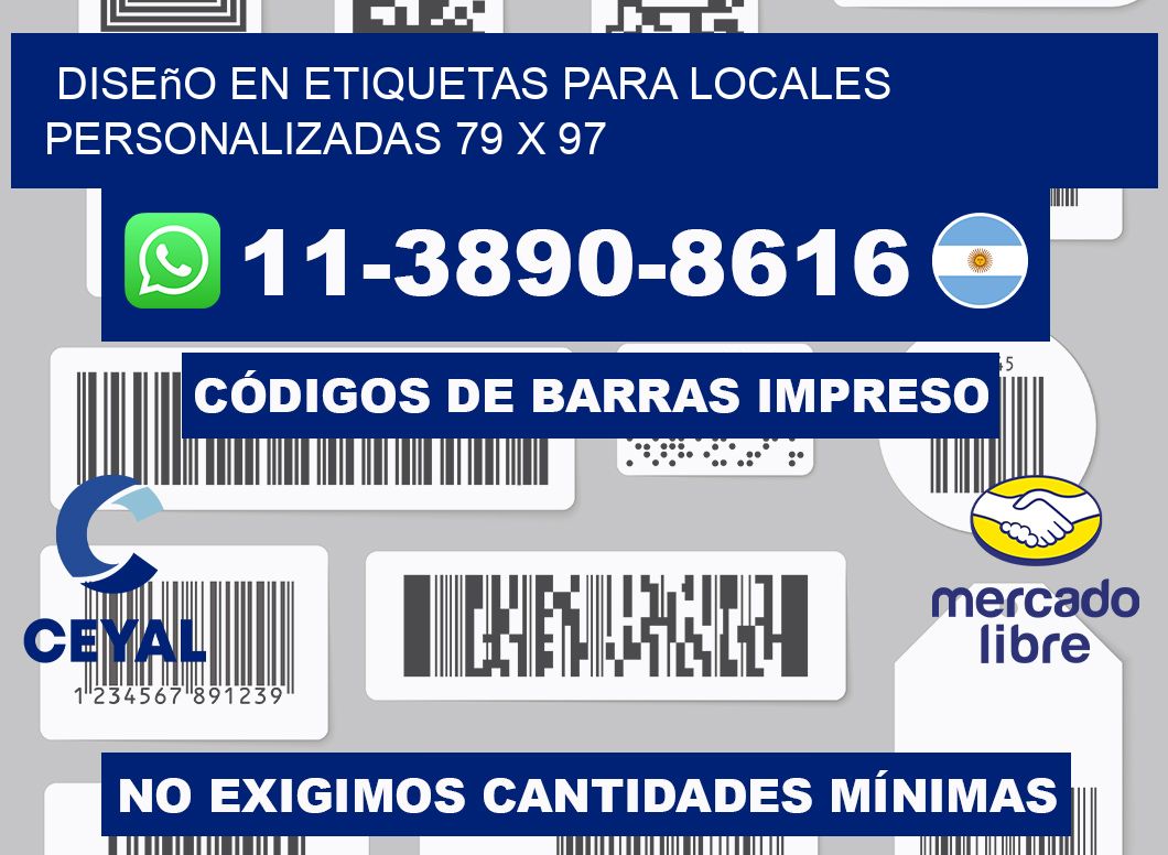 diseño en etiquetas para locales personalizadas 79 x 97