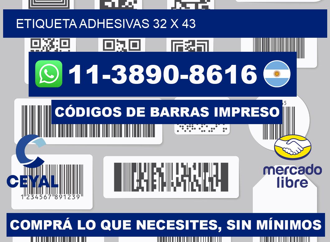 etiqueta adhesivas 32 x 43