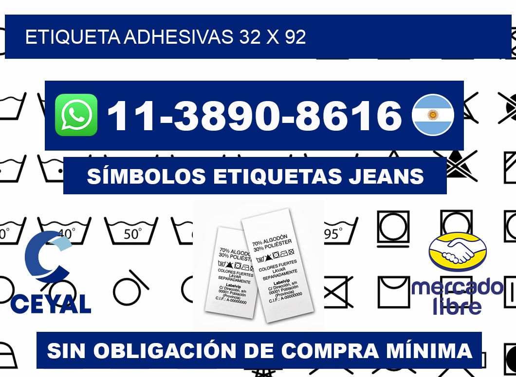 etiqueta adhesivas 32 x 92