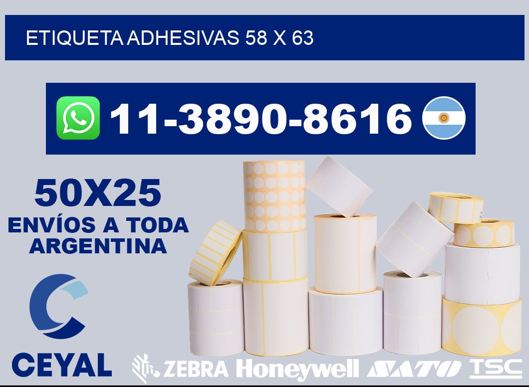 etiqueta adhesivas 58 x 63