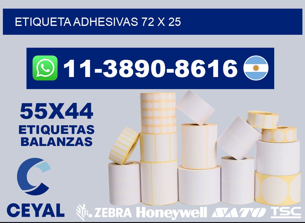 etiqueta adhesivas 72 x 25