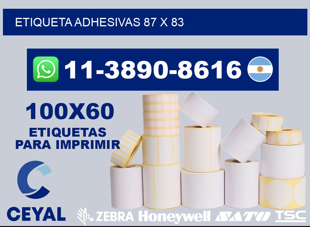 etiqueta adhesivas 87 x 83