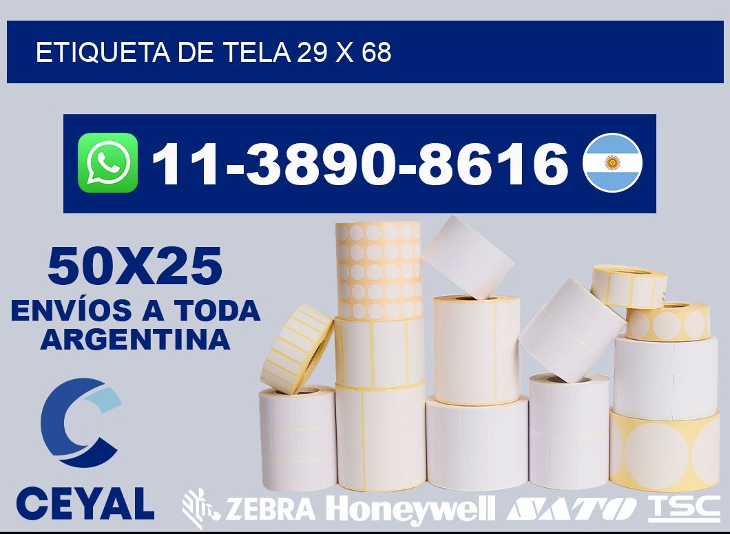 etiqueta de tela 29 x 68