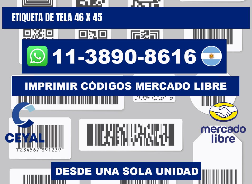etiqueta de tela 46 x 45