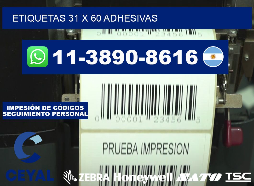 etiquetas 31 x 60 adhesivas