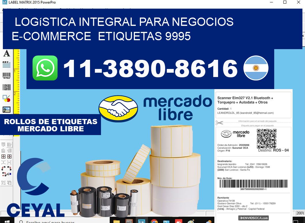 Logística integral para negocios e-commerce  etiquetas 9995