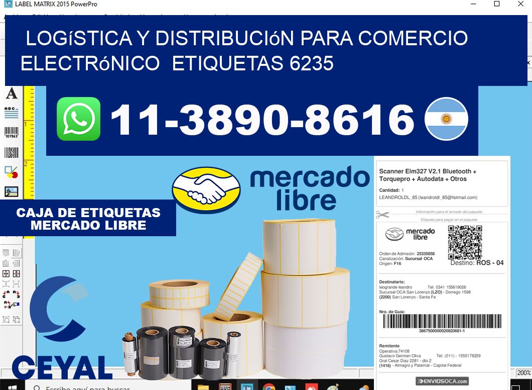 Logística y distribución para comercio electrónico  etiquetas 6235