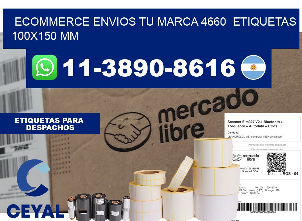ecommerce envios tu marca 4660  etiquetas 100x150 mm