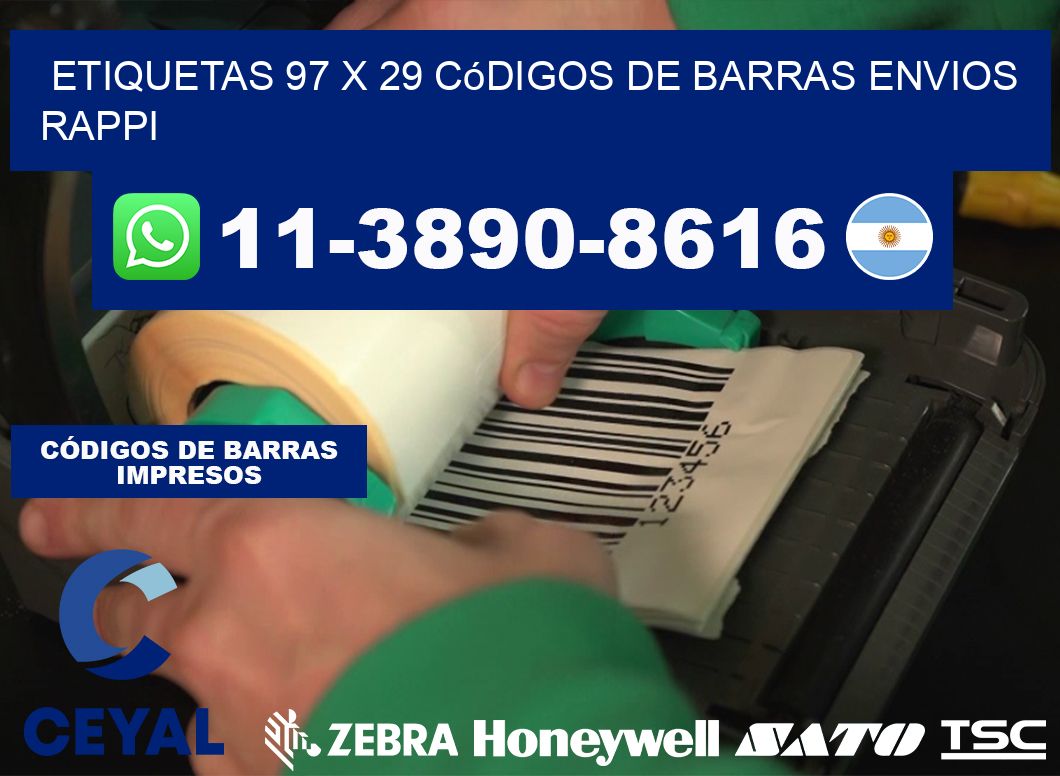 etiquetas 97 x 29 códigos de barras envios rappi