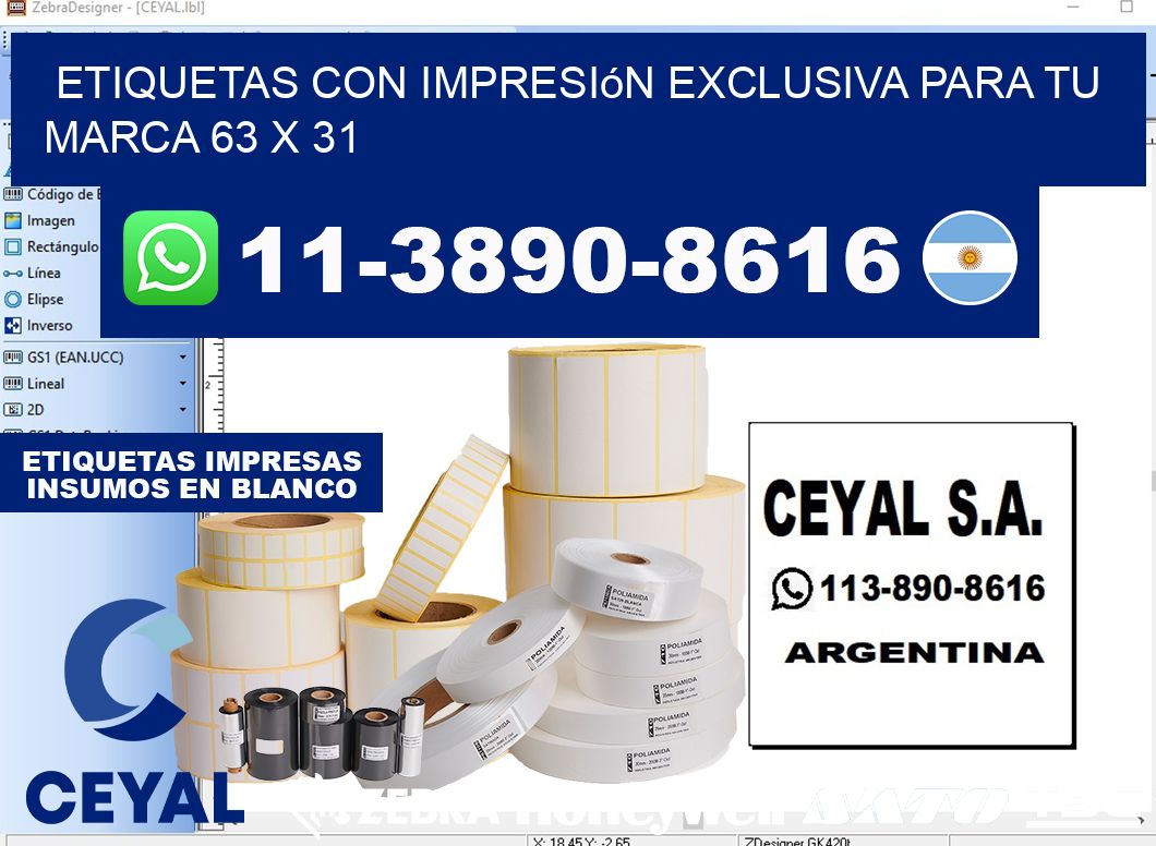 etiquetas con impresión exclusiva para tu marca 63 x 31