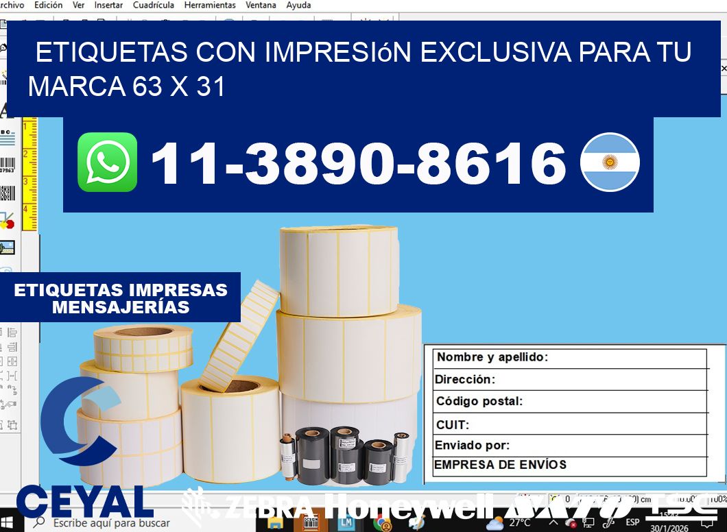 etiquetas con impresión exclusiva para tu marca 63 x 31