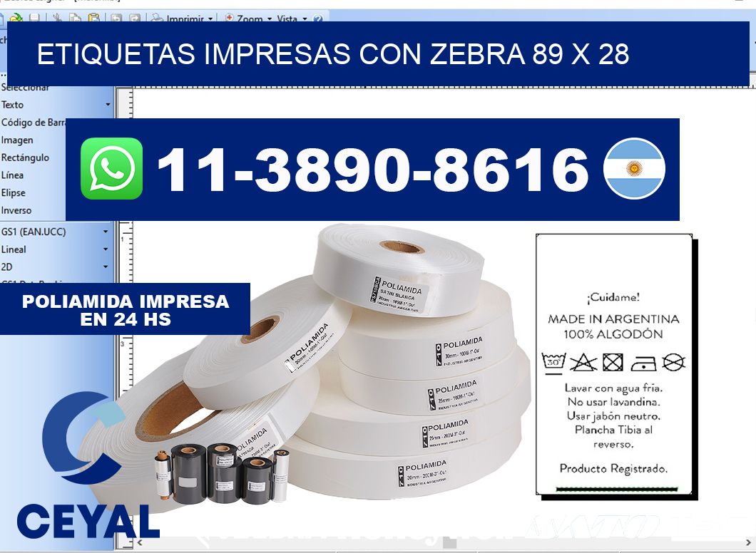 etiquetas impresas con zebra 89 x 28