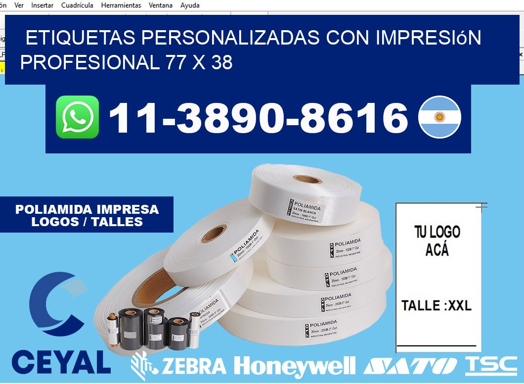 etiquetas personalizadas con impresión profesional 77 x 38