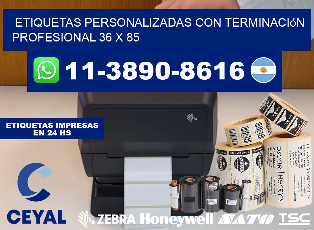 etiquetas personalizadas con terminación profesional 36 x 85