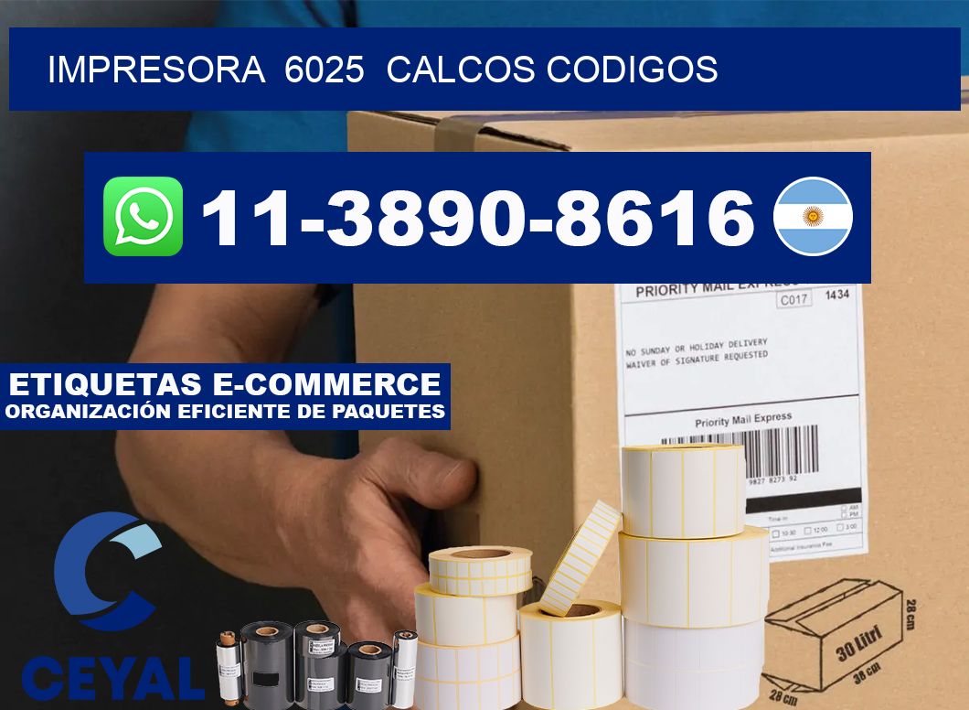 impresora  6025  calcos codigos
