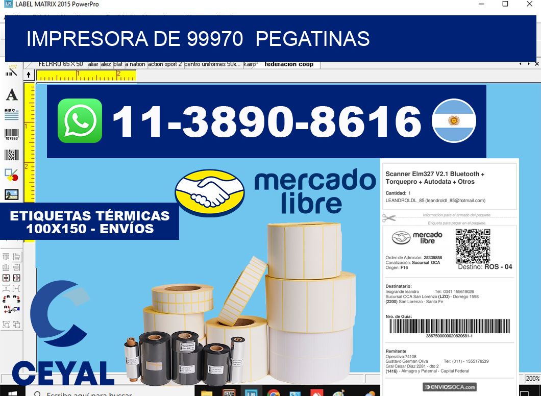 impresora de 99970  pegatinas
