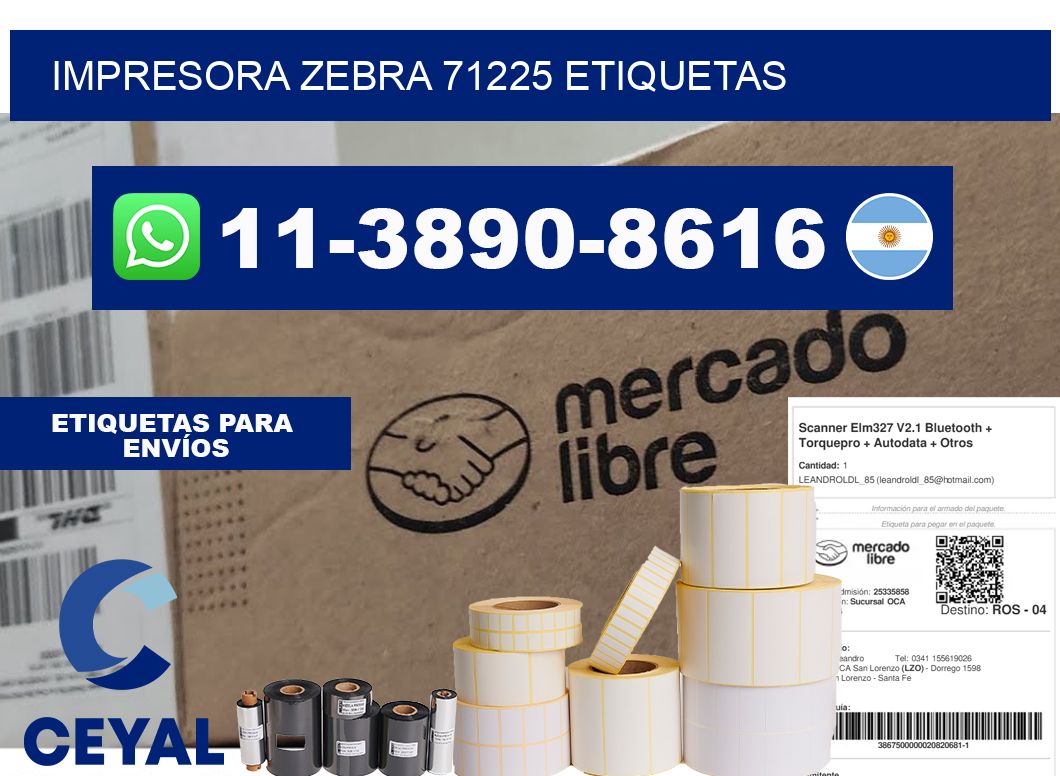 impresora zebra 71225 etiquetas