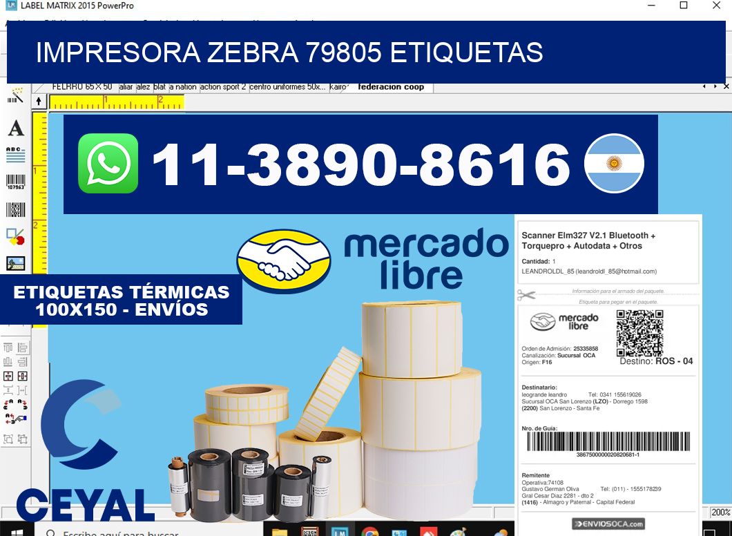 impresora zebra 79805 etiquetas