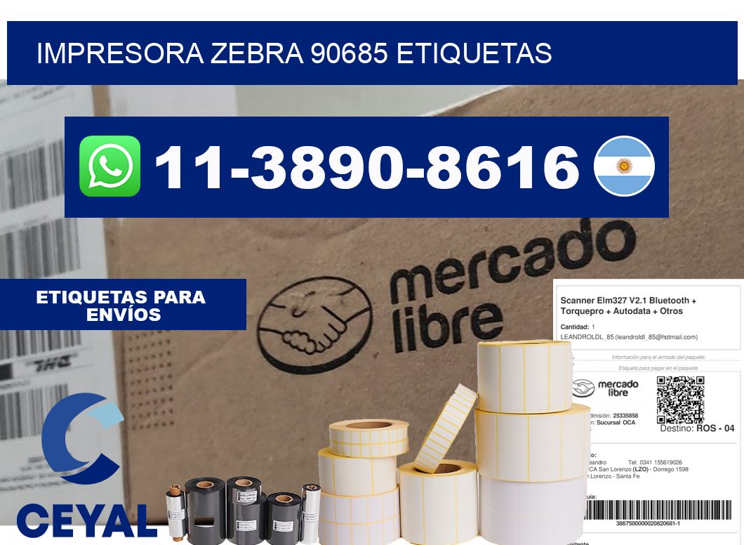 impresora zebra 90685 etiquetas