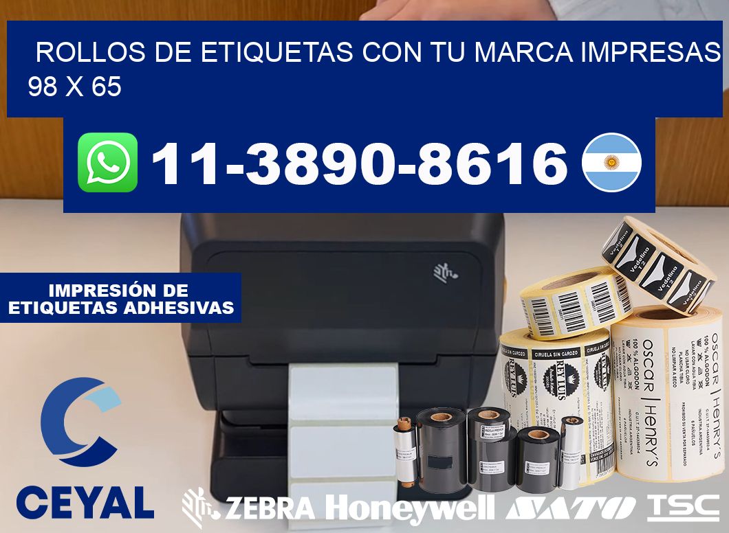 rollos de etiquetas con tu marca impresas 98 x 65