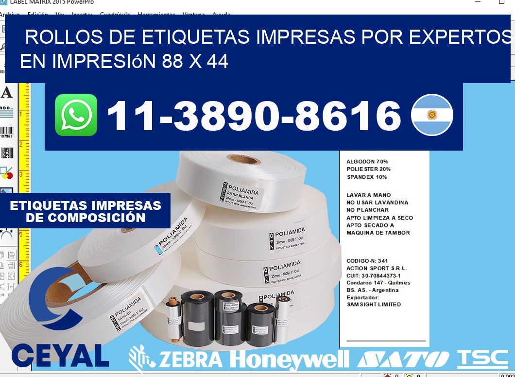 rollos de etiquetas impresas por expertos en impresión 88 x 44