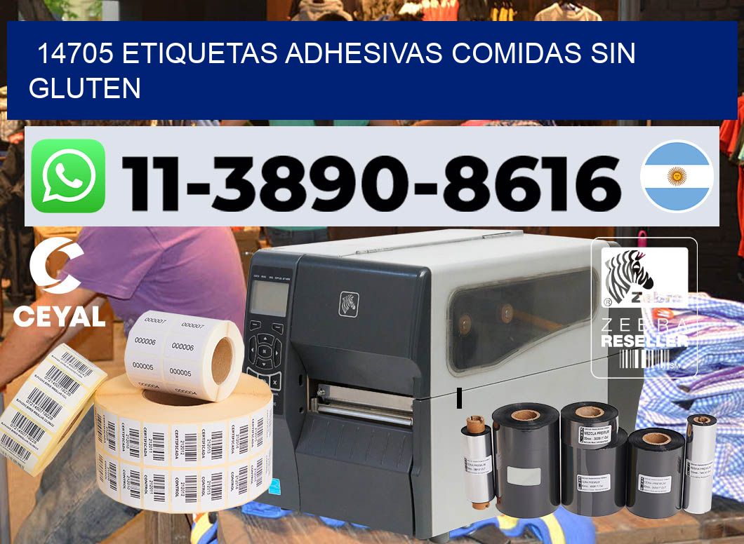 14705 etiquetas adhesivas comidas sin gluten